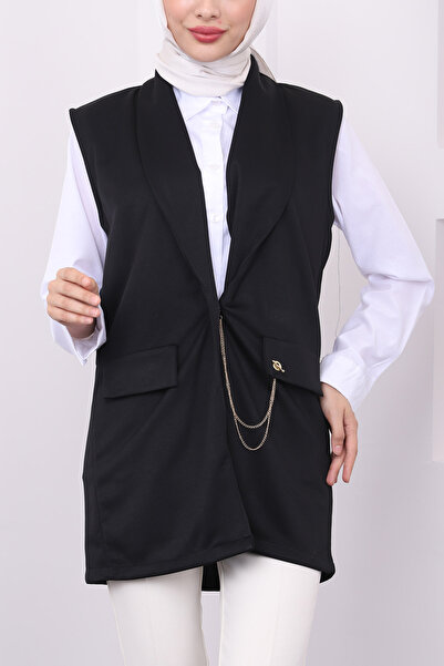 İmajButik Черен жилет с верижка