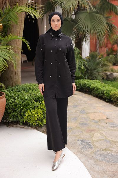İmajButik Black Stone Tunic Pants Set