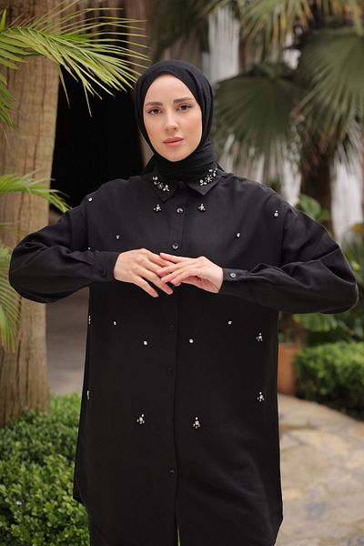 İmajButik Black Stone Tunic Pants Set