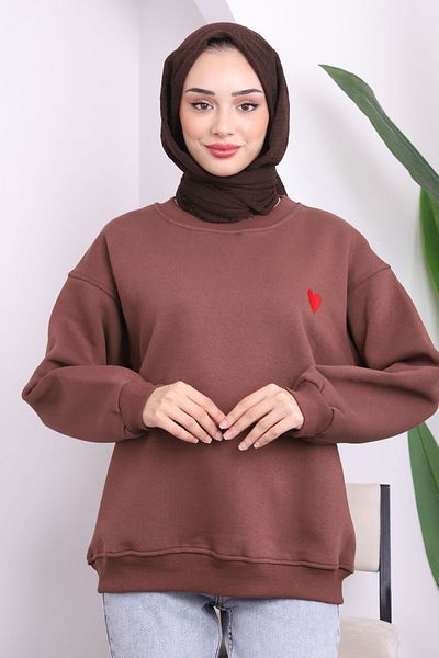 İmajButik Καφέ Κέντημα Κεντημένο με Τρεις Κλωστές