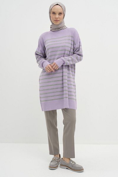 Tuğba Pantaloni morcovi gri - talie elastică