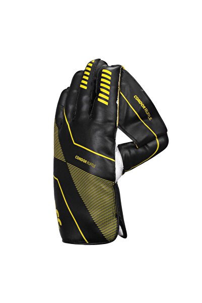 DSC Condor Ruffle Leather Cricket Wicket Keeping Gloves (Colour: Black, Size: Boys)