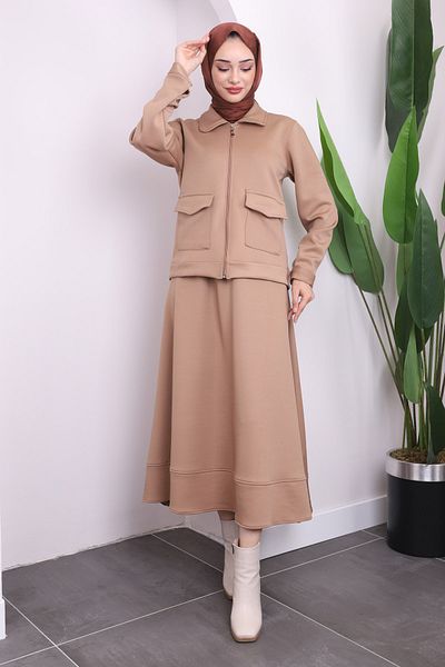 İmajButik Σετ κατάδυσης με φούστα με φερμουάρ Mink