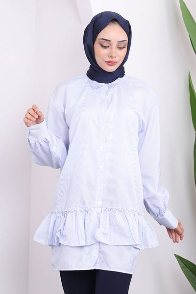 İmajButik Μπλε ριγέ Baby Tunic - Πέρλα Φούστα