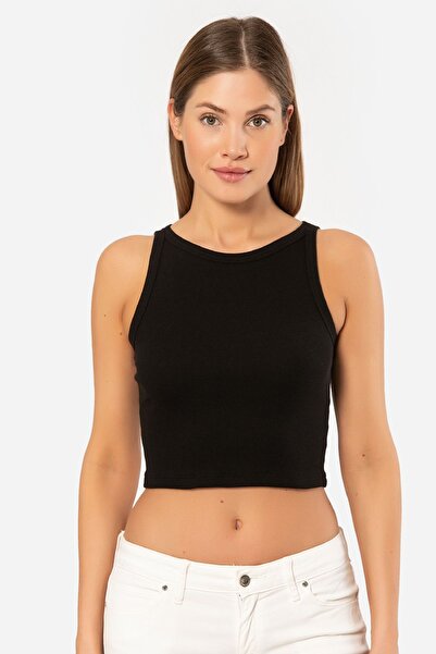 TÜREN Women's Ribbed Crop Top 3404/Black