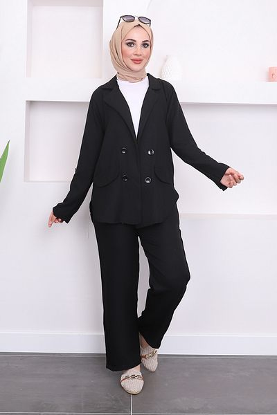 İmajButik Σετ παντελόνι μαύρο σακάκι