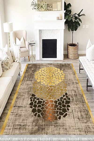 MOTTO HALI Modern Eko Punto Kaymaz Tabanlı Yıkanabilir Antibakteriyel Dijital...