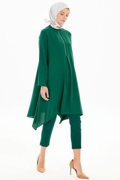 Tuğba Yüksek Bel Basic Pantolon - Yeşil