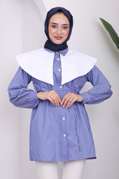 İmajButik Cămașă Indigo cu guler pentru bebeluși