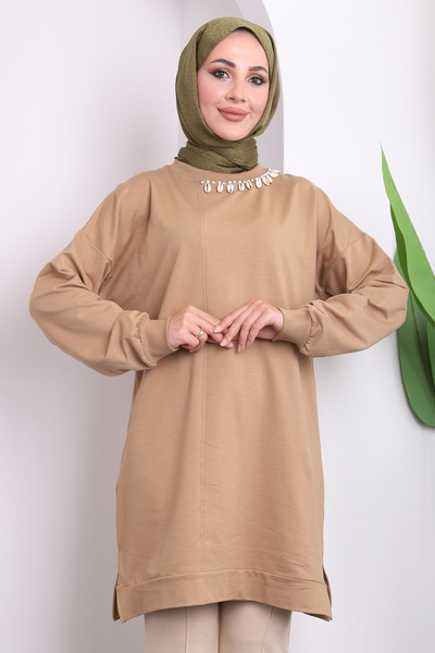 İmajButik البسكويت طاقم الرقبة حجر اثنين موضوع سترة