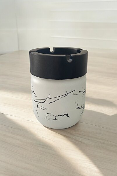 Dore Voir Γυάλινος ταψί/ταψίδι απορριμμάτων με μοτίβο γυαλιστερό μάρμαρο/λευκό