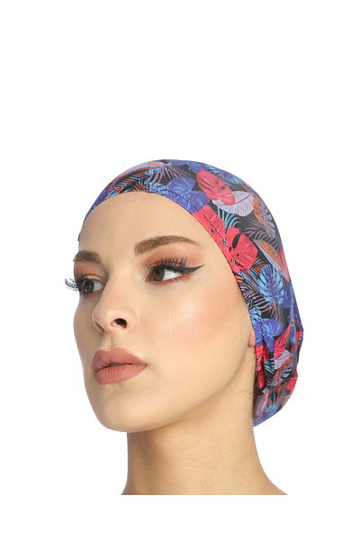 vawensea Lycra Cloth Swimmer Sea Pool Cap Leaf Patterned 5779