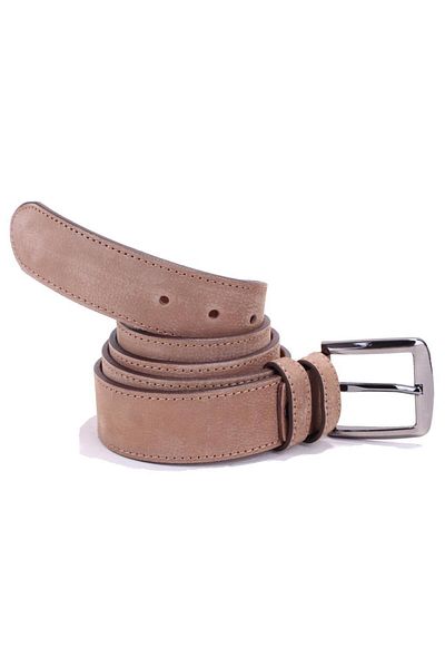 DAGOSTER DMK26-464DG Μπεζ 4 cm Ανδρική ζώνη από γνήσιο δέρμα