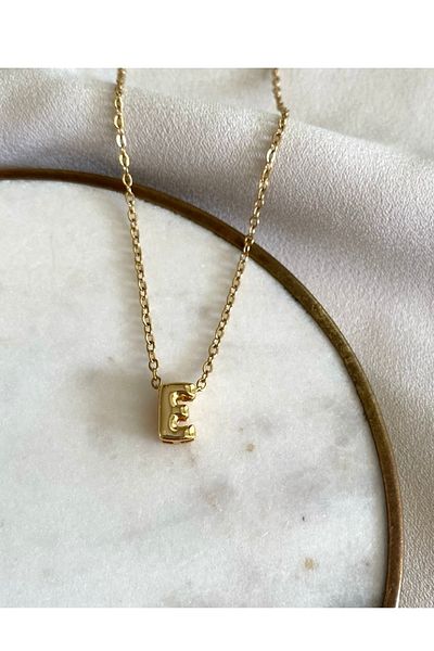 gaila design Steel Gold Yellow Letter E Necklace