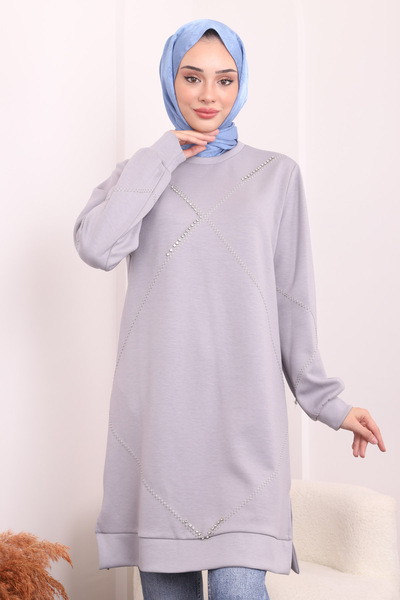 İmajButik Γκρι κεντημένο χιτώνα Oysh