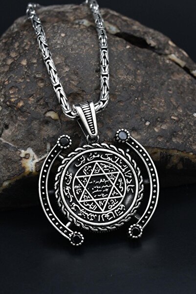 Prestige Hz. Süleyman Mührü Kral Zincirli 925 Ayar Gümüş Kolye 901097