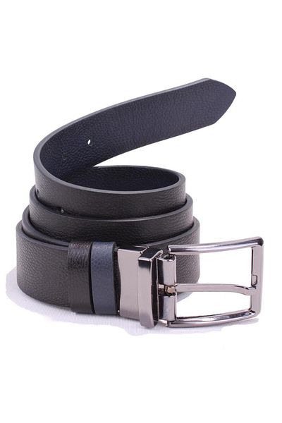 DAGOSTER DMK26-465DG Μαύρη Navy Blue 4 cm Ανδρική ζώνη διπλής όψης από γνήσιο δέρμα