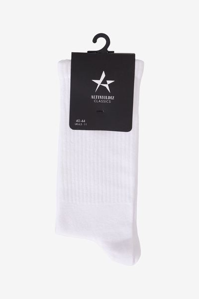ALTINYILDIZ CLASSICS Ανδρικές λευκές αθλητικές κάλτσες χωρίς σχέδια