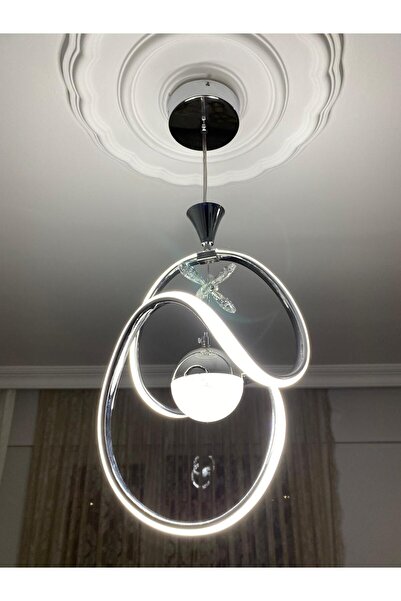 Retro BADEM 3 RENKLİ KROM KASA LEDLİ AVİZE