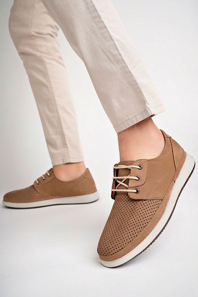 Deripabuc Men's Casual Genuine Leather Sand Nubuck Shoes - Mrd15-5001-1