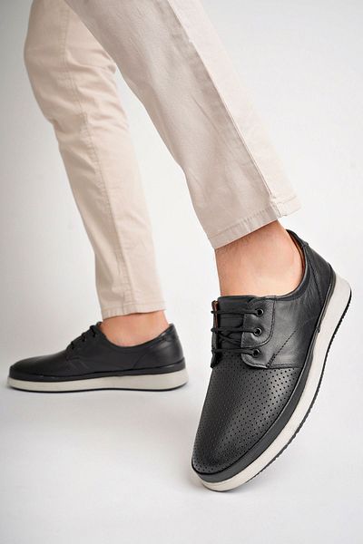 Deripabuc Black Genuine Leather Men's Casual Shoes - Mrd15-5001-1