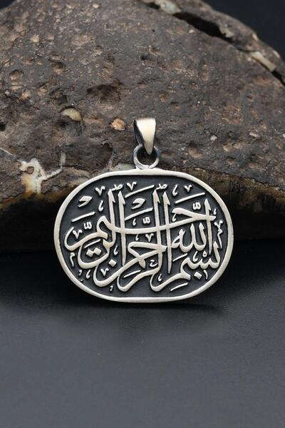 Prestige Besmele i Şerif Yazılı (Bismillahirrahmanirrahim) Kolye Ucu 925 Ayar...