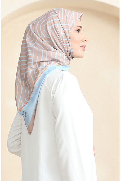 sefamerve Μαλακό βαμβακερό κασκόλ Mink Baby Blue 19089-12
