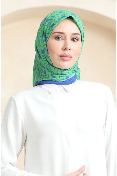 sefamerve Μαλακό βαμβακερό κασκόλ Green Saks - 19094-23