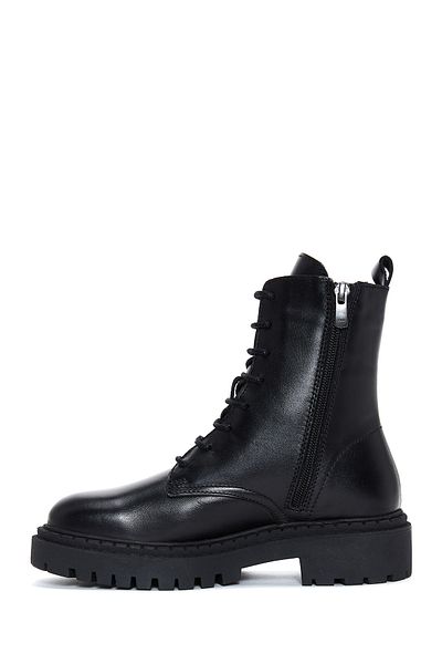 Derimod Black Leather Women's Boots - Zippered, 24wfd 140318