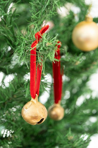 Beige & Stone X Den.Interiors Christmas Tree Ornament Red Big Gold Ball Bell