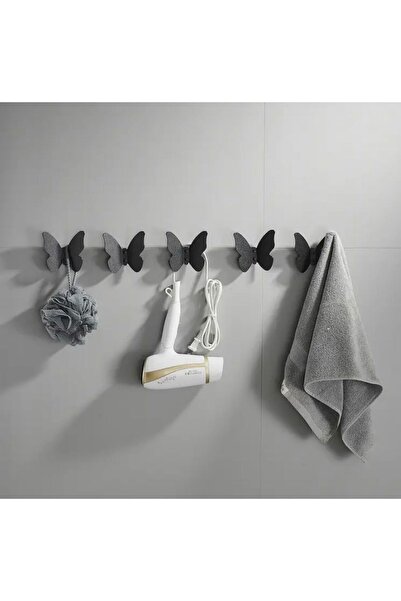 evimobidesign Siyah Metal Askı,Vestiyer portmanto dolap duvar askısı havlu bo...