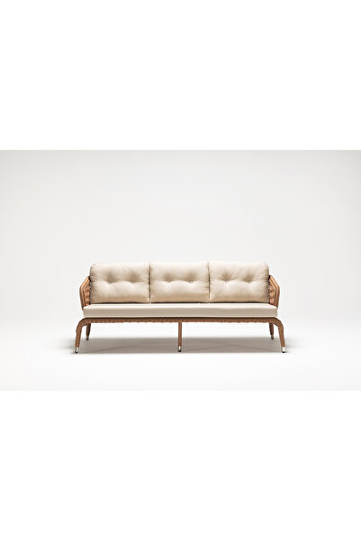 Luce Garden Zambak Rattan Bahçe Takımı - Brown & Galia Cream