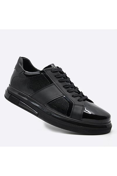 Fosco Patent Leather 9961 Black Sneakers - Men's