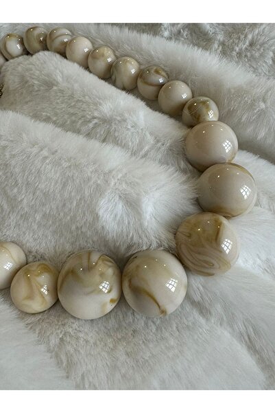 MITH SB TAKI WILMA KEMİK KOLYE - KREM