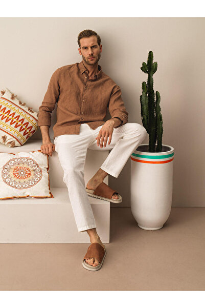 Xint %100 Keten Regular Fit Basic Gömlek