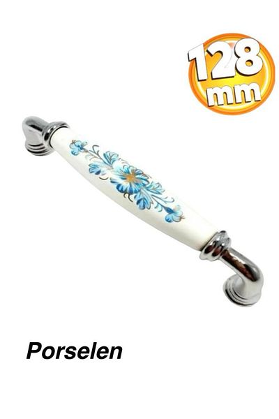 Porcellana Perla 12,8 Cm-Porcelain Metal Handle Kulb Furniture Cabinet Drawer Kitchen Bathroom Handle Handle Ruby128Mm-Stk00156