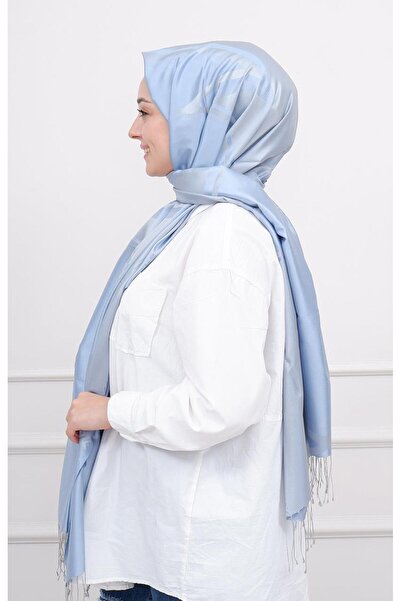 ipekevi İpekevi Retro Zikzak şal 5215 Bebek Mavi