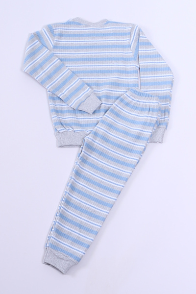 HÇM ERKEK ÇOCUK PİJAMA TAKIMI ÇİZGİLİ RİBANALI A35