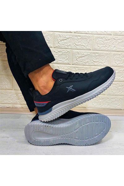 Kinetix Olego Pu Black Comfort Atom Sole Comfortable Sports Shoes