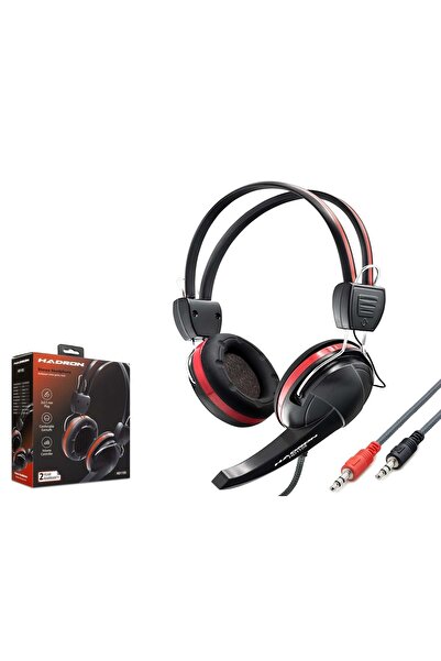 HADRON Hd1105p Mikrofonlu Kulaklık Pc Aux 3.5 Siyah-kırmızı Pvc Kablo 2m
