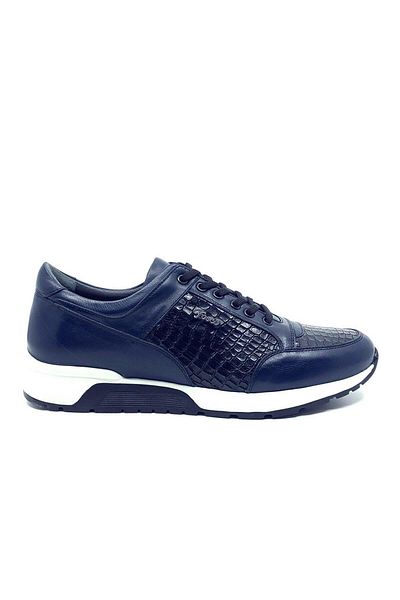 Fosco Navy Blue Genuine Leather Men's Sneakers - 2550 305 285
