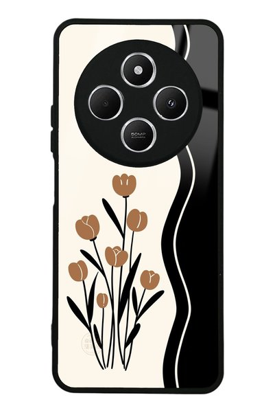 Spoyi Xiaomi Redmi 14C Glossy Phone Case with Flower Motif Design