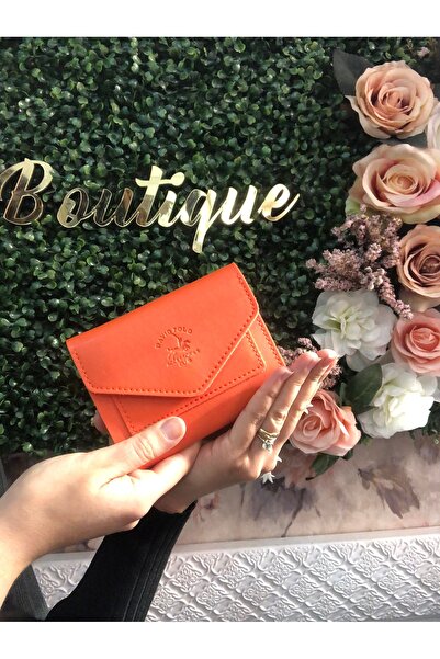 Baykuş Boutique Turuncu Cüzdan Yumuşak Suni Deri Kredi Kartı Bozuk ve Kağıt P...