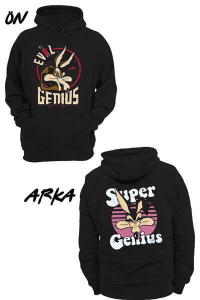 remonz Coyote Printed - 3 κλωστές. Ανυψωμένο, Fleece Inside, Πολύ Χοντρό Φούτερ με κουκούλα