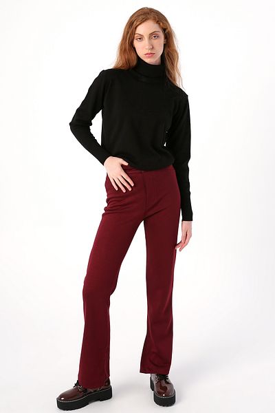 ALLDAY Claret Red Slit Trousers