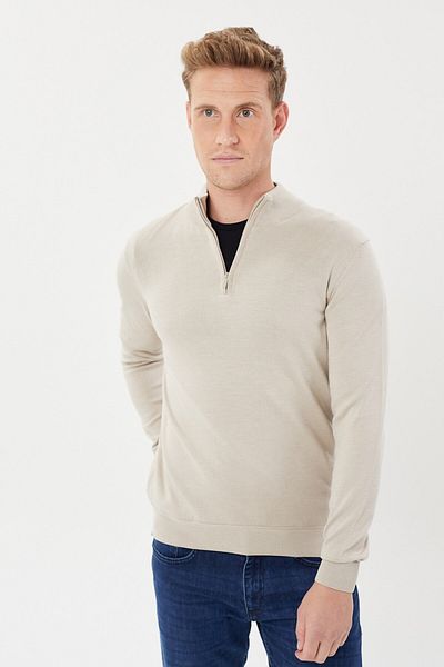 Tony Montana Βασικό πλεκτό με μισό φερμουάρ Trior Collar-T-1132