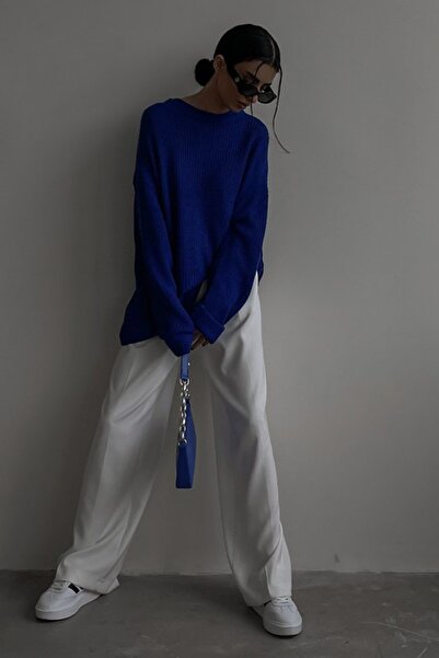 Madmext Pulover de bază Saks Crew Neck Mg1264