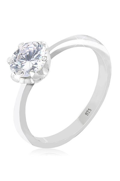 ELLI Ring Solitärring Zirkonia 925 Sterling Silber