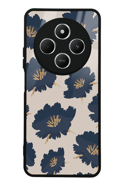 Spoyi Xiaomi Redmi 14C Glossy Phone Case with Blue Flowers Design