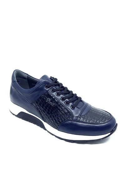 Fosco Navy Blue Genuine Leather Men's Sneakers - 2550 305 285